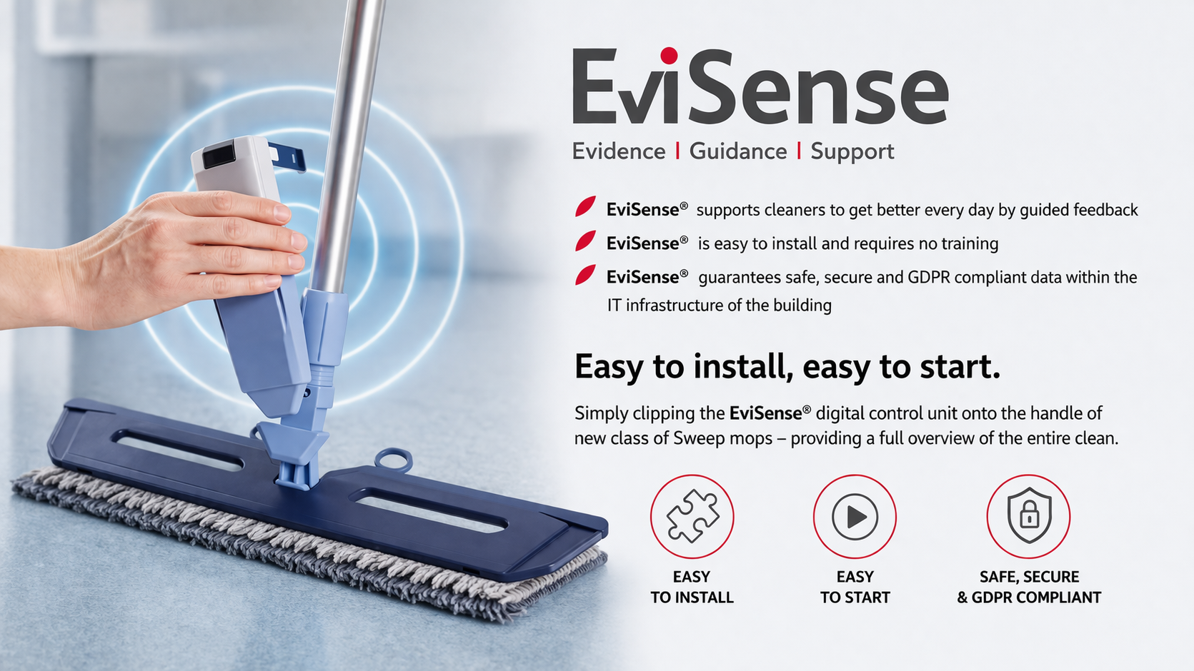 EviSense – sensorbasiertes Reinigungs- und Desinfektionssystem von Vileda Professional