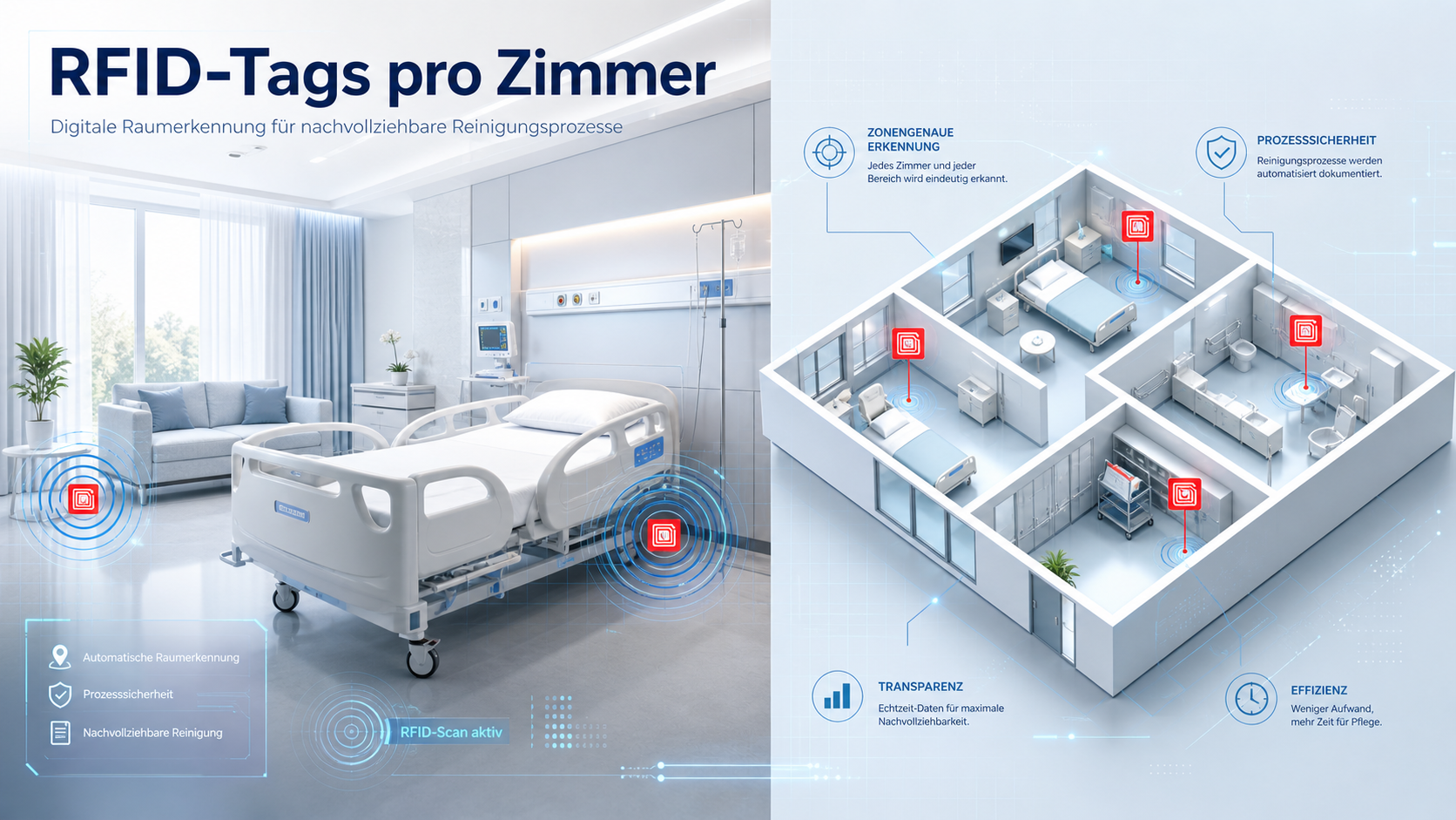 RFID-Tags pro Zimmer – Digitale Raumerkennung für nachvollziehbare Reinigungs- und Desinfektionsprozesse